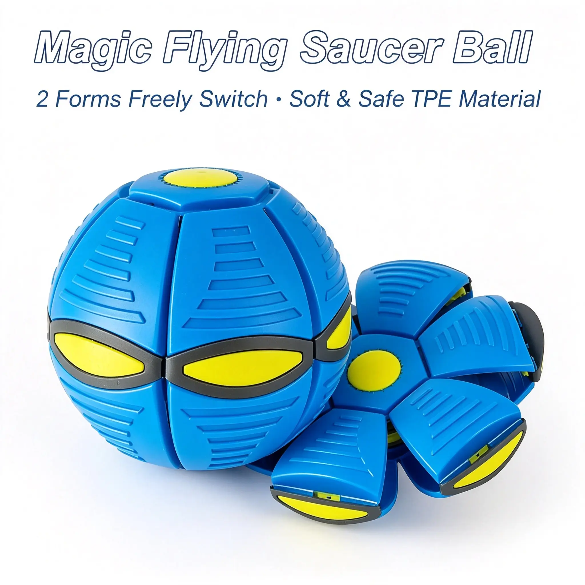 Magic Flying Saucer Ball, Transformable, Frisbee Ball, Soft TPE, Kids Toy, Indoor Outdoor, Interactive, Birthday Gift, Boys Girls, Decompression, Beach Backyard, UFO, Eco-Friendly, Parent-Child, Toddlers