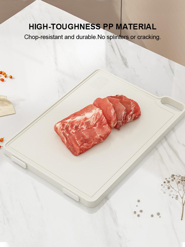 Dual-Sided Cutting Board with Built-in Knife Sharpener, Food-Grade PP & 304 Stainless Steel, Self-Standing Space-Saving Design, Non-Slip Kitchen Prep Station