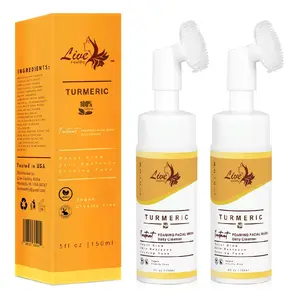 Turmeric Kojic Acid Foaming Facial Cleanser + Silicone Brush Cleansing Skincare - Comfort, Skin Repair Nourishing Gentle gentle cleanser