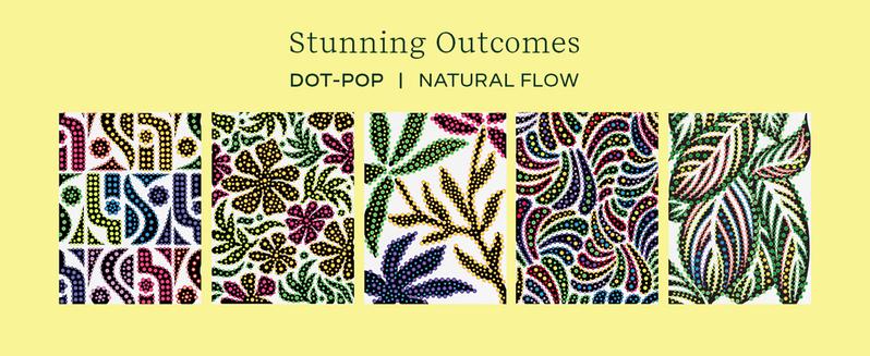 Lifelines FlowArt Guided Art Meditations – 2-Pack or 4-Pack Activity Pads with Themed Markers – Dot-by-Letter, Hidden Patterns, Pogo-Dot, Mosaic Designs, UV Art, or Dot-Pop - Coloring Books for Teens, Adults & Seniors