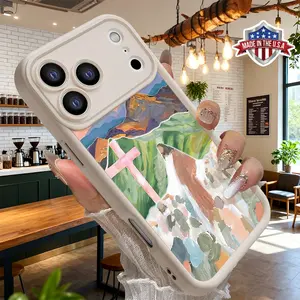 Artistic Religious Landscape Pattern Phone Case for iPhone 17 16 15 14 Pro Max 13 12 11 XR XS Plus Air Slim Lightweight Shockproof Anti Drop Protective TPU Cover