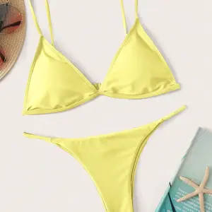 Low-Rise Triangle Bikini Set – 2 Piece Adjustable Swimsuit for Women, Minimal Beachwear