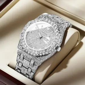 Unisex Luxury Moissanite Full-Diamond Quartz Watch – Waterproof, Stylish for Business & Casual, Perfect Valentine’s & Anniversary Gift