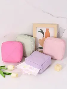 Portable Sanitary Napkin Storage Bag, Large Capacity Makeup Organizer Pouch, Student Essential Carry-Anywhere Container, Travel Cosmetic Bags