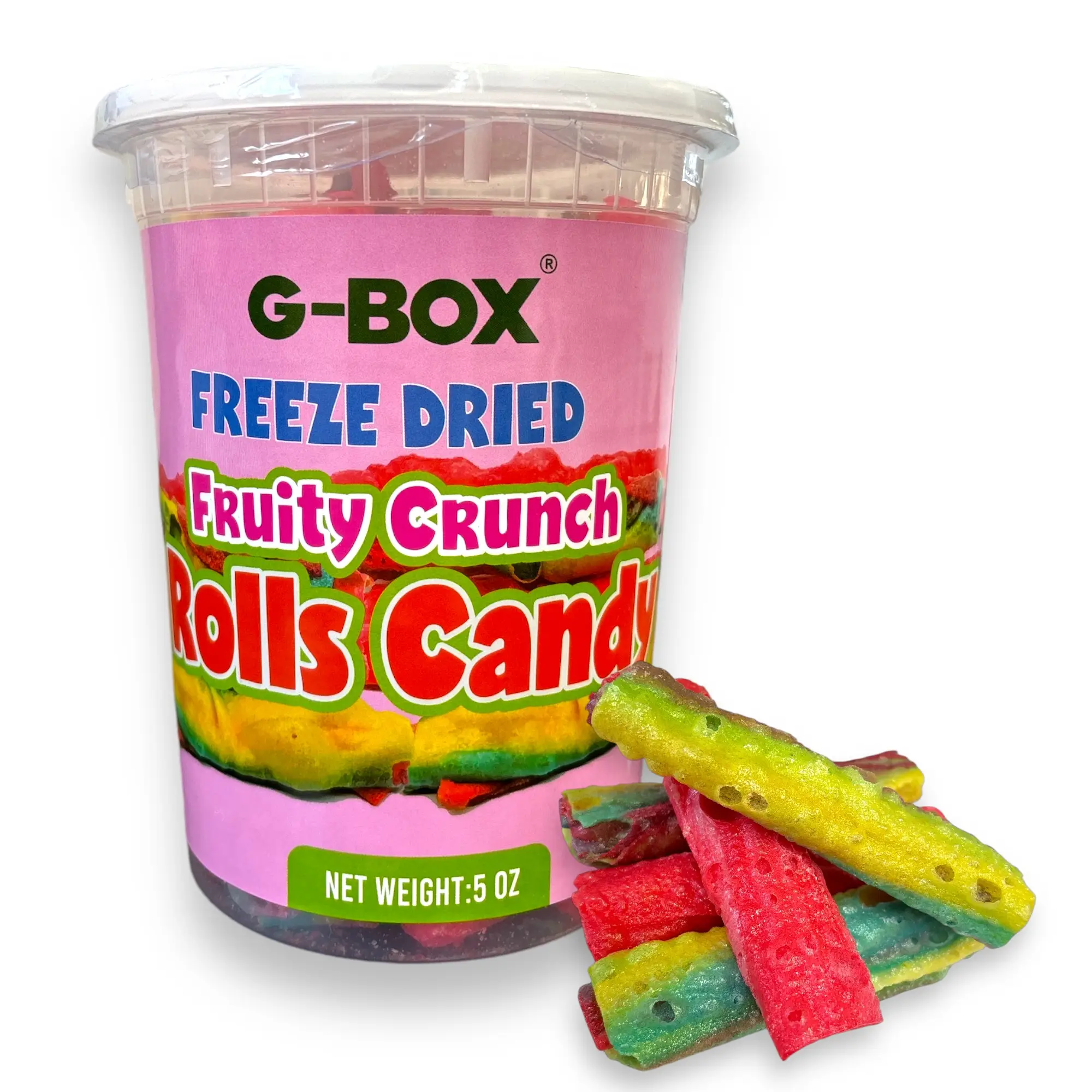 G-Box Freeze Dried Fruity Crunch Rolls Candy, TikTok Trend Items, Freeze Dried Candy, Freeze Dried Strawberries ,Delightful Crunchy Fruity Flavorful B