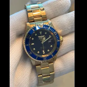 Invicta Men's Blue and Gold Quartz Movement Watch - Brand New, Durable & Stylish Timepiece in Original Box