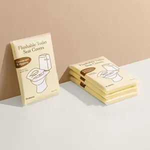 30/60 Piece Portable Disposable Toilet Seat Covers, Wood Pulp Material, Flushable, Ideal for Diaper Training, Travel, Public Restrooms, Camping, Toilet Seat Protector