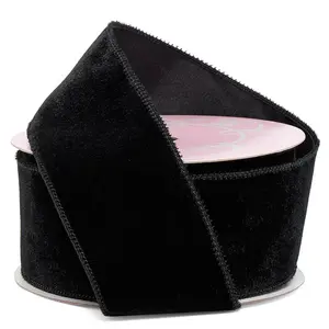 2 1/2" X 10 Yards Premium Velvet Wired Ribbon - Black
