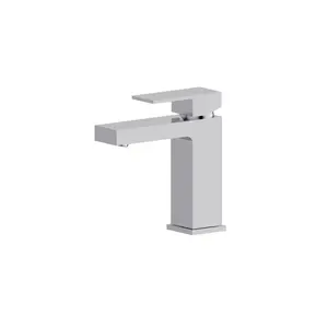 Aquamoon Milan Collection Single Lever Bathroom Vanity Faucet Brushed Nickel Finish