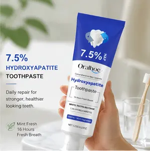 Hydroxyapatite Toothpaste 75 Percent Fluoride Free Enamel Repair Teeth Whitening Refreshing Flavor Single Item for Sensitive Teeth Care 423 OZ Oral Health Aftershave Foam Formula