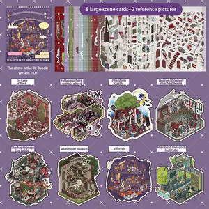 3D Micro Landscape Scene Set Bit 14.0 Collection Book Mini Fear Series Large House Immersive Collage DIY Christmas Gift