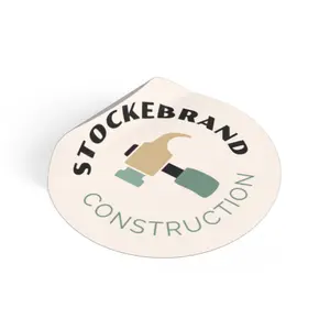 Round Construction Stickers, Custom Vinyl Stickers for Builders, DIY Projects, Toolbox Decals, Workroom Decor, Gift for Handyman