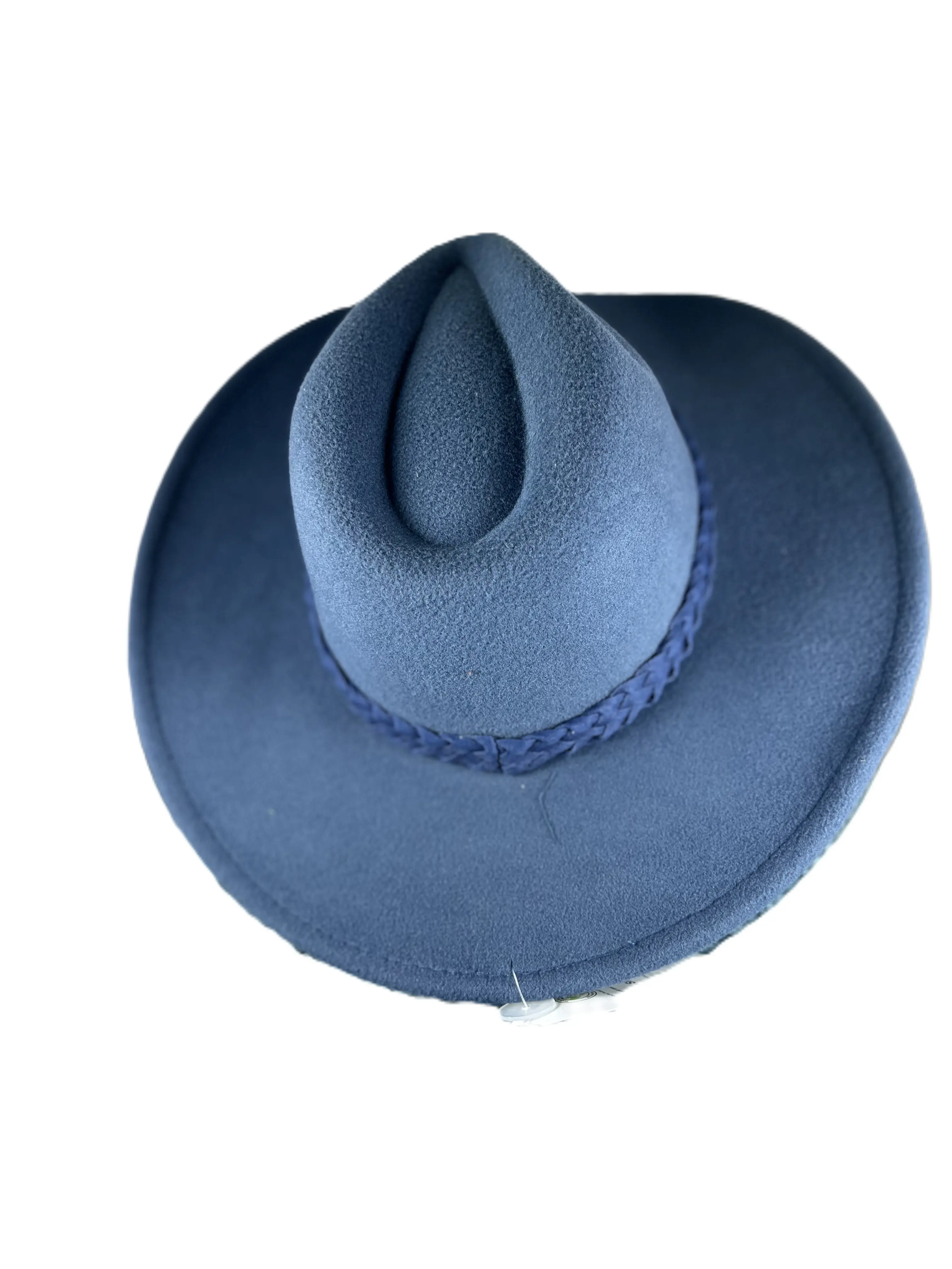 Fedor Blue Women's Fedor 100% Polyester with Flat Brim, Pull-on Style, Exterior Polyurethane Band Embellishment, Spot Clean, Imported
