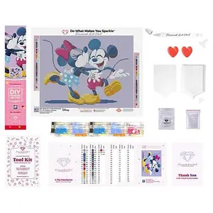 Crafts & Sewing Diamond Art Club Disney Mickey & Minnie A Big Smackaroo Diamond Canvas