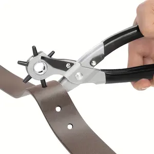 FORICOM Belt Hole Puncher Kit, Upgraded Version Leather Hole Punch for Belt, Saddles, Shoes, Fabric, DIY & Craft Projects, 6 Holes Heavy Duty Rotary Puncher, Easily Punches Perfect Round Holes