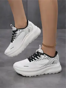 Women's Wide Toe Mesh Breathable Running Shoes, Thick Sole Cushioning Non-slip Sneakers, Outdoor Commuting Versatile Casual Shoes Athletic Running Shoes, Sporty Running Shoes