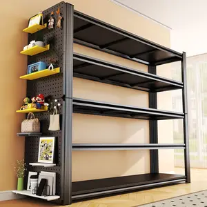Heavy-Duty 5-Tier Metal Garage Shelving Unit, Tool-Free Assembly Adjustable Steel Rack with 3000-lb Capacity, Black Home Organizer for Garages, Basements