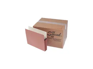 Smead 73810 5 1/4 Inch Expansion File Pocket, Straight Tab, Letter, Manila/Redrope, 50/Box