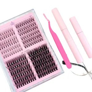 Extensions by Me Starter Kit - Classic Beginners Box with Pre-Cut D Curl Clusters and Instructions Eyelashes Lash Extensions Makeup