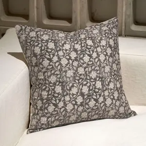 Floral Pillow Covers 18x18, Throw Pillows for Couch, Floral Print Pillow Cover, Decorative Neutral Accent Throw Pillow Covers for Living Room, 1PC, Taupe
