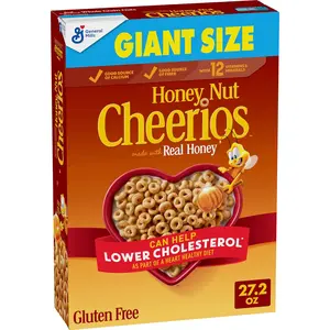 Oatmeal Honey Nut Cheerios, Happy Heart Shapes, Giant 27.2 oz - Heart Healthy Food