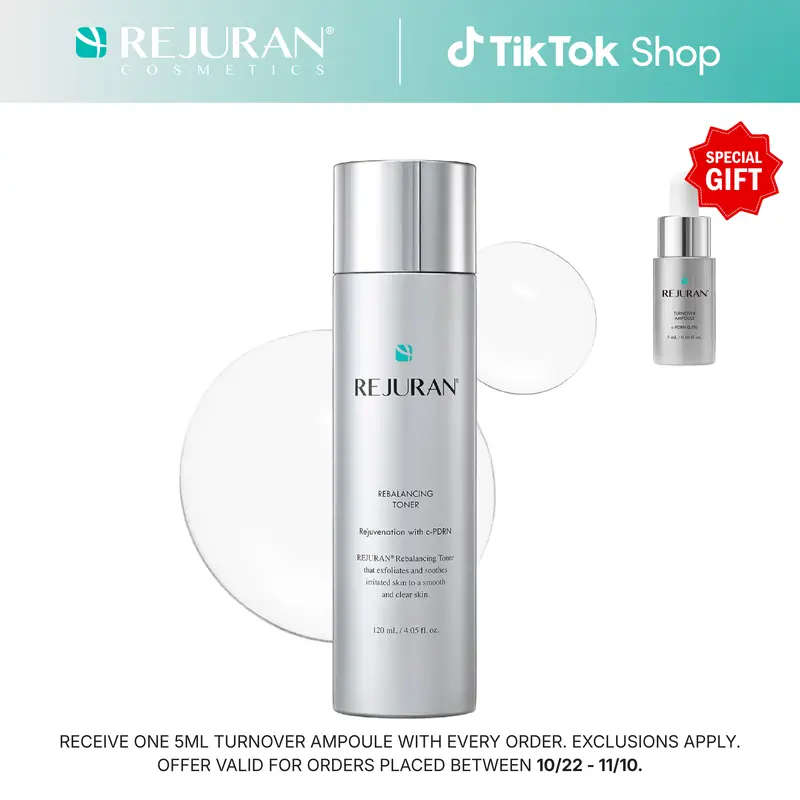 REJURAN Rebalancing Toner, c-PDRN - Hydrating and Soothing Facial Toner for Improving Skin Texture and Strengthening Skin Barrier (4.05 fl oz)