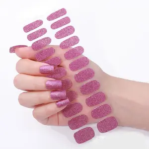 No Bake Gel Nail Strips- Bright Pink