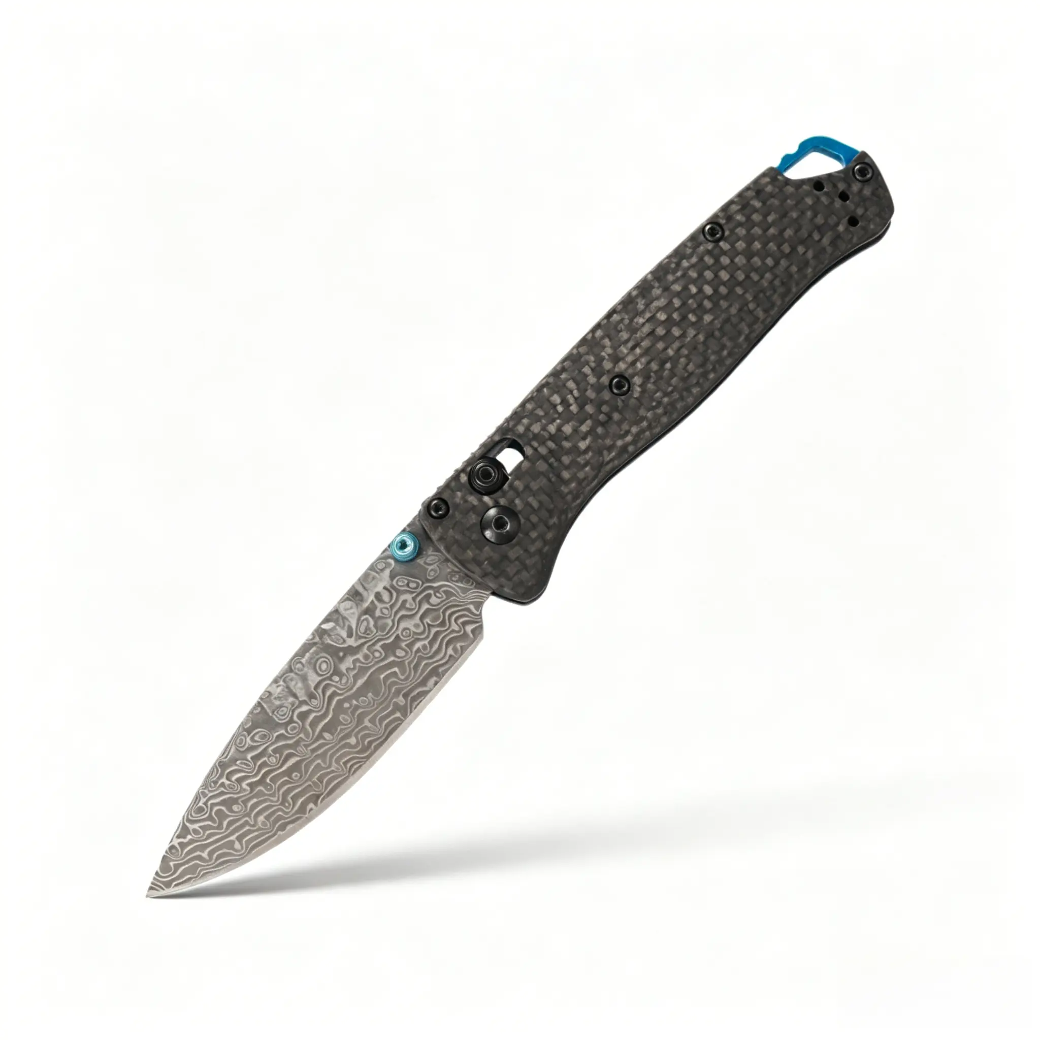 533/535 folding knife, carbon fiber handle, Damascus steel blade, pocket press, fruit knife