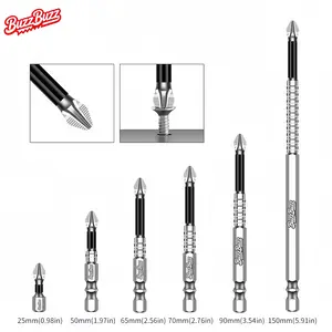 6pcs K5 lmpact-Resistant and Non-SlipBit,lmpact Driver Bit Set,Titanium AlloyImpact Non-Slip Cross Head,High MagneticScrewdriver Drill Bit