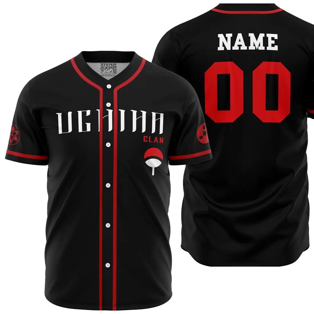 Personalized Sasuke Uchiha Shippuden Baseball Jersey