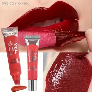 1 Pcs Insteresting Peel Off Lip Gloss Tattoo, Waterproof Long-lasting Natural Look, Matte Lipstick for All Skins, Vibrant Pinkish-red Shade-ideal, Music Festival Party Makeup, Perfect Gifts