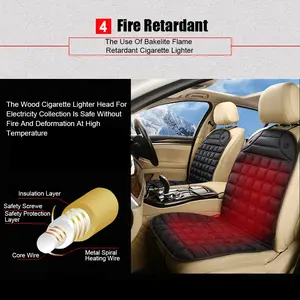 Electric Seat Heater Heated Car Seat Cushion Cover Heating Seat Cushion Universal 12V Winter Household Cushion Hot Keep Warm