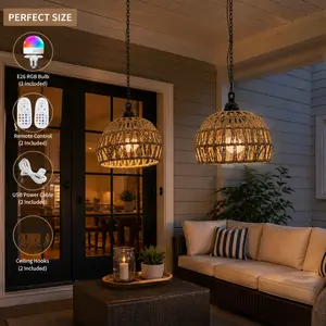 Wireless Outdoor Hanging Light for Patio, Balcony & Garden – No Tools Needed, Remote Control LED Lamp