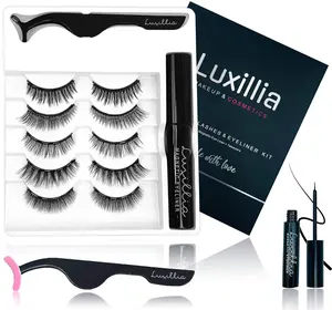 Magnetic Eyelashes with Eyeliner, Most Natural Looking Magnetic Lashes Kit with Applicator, Best 8D, 3D Look, Reusable Fake Eye Lash, No Glue, Strongest Waterproof Liquid Liner