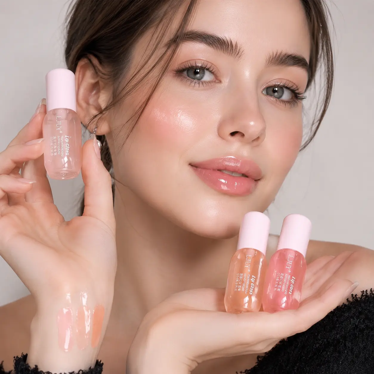 Lip Glaze- 3-in-1 Balm + Oil + Gloss - Nourishing Lipgloss - Shine & Hydration Moisturizing Hydrating Glossy Lip Stick for Girls & Women Plumping Lip Plumper Gift for Fall Christmas Lipstick Skincare Hydrate Lip Serum Makeup Tinted,beachoutfits