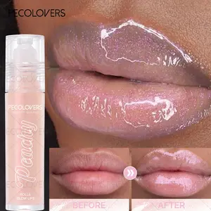 Long-Lasting Shimmer Moisturizing Lip Oil Non-Sticky Lip Gloss Sweatproof Formula Pinkish-Shimmer Lip Gloss for Everyday & Special Events