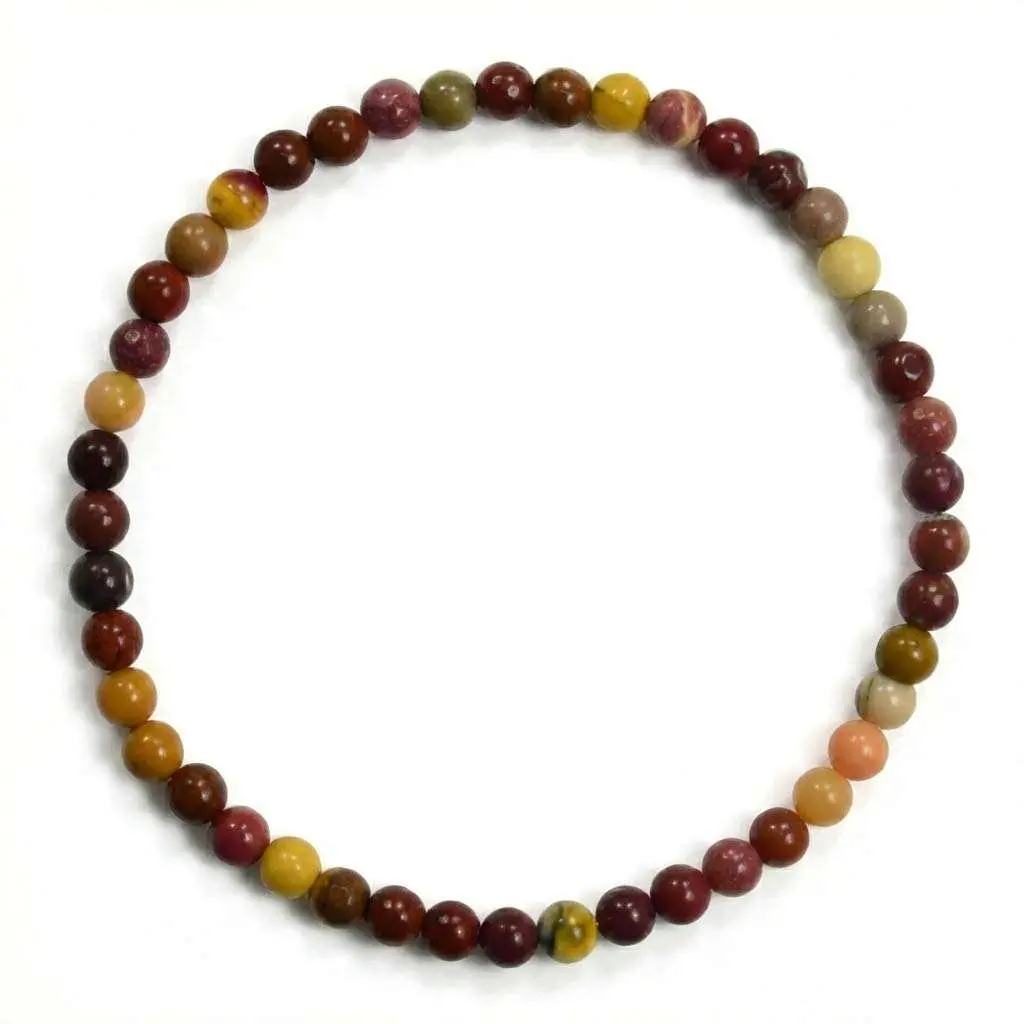 Mookaite Jasper Bracelet — 4mm Stretch Beads for Courage &amp; Balance