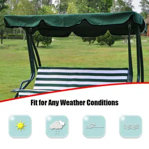 Patio Swing Canopy Top Cover Waterproof Patio Swing Top Cover for 3 Person Swing Seat, Outdoor Garden  Chair Top Cover