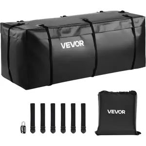VEVOR Hitch Cargo Carrier Bag, Waterproof 840D PVC, 59.84 x 24.02 x 30.63 in (25 Cubic Feet), Heavy Duty Cargo Bag for Truck Bed Storage with Reinforced Straps, Suitable for Car SUV Vans Hitch Basket