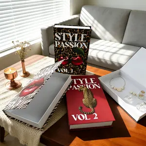 Openable Beautiful Decorative Book Box, Flip Cover Realistic Book Paper Storage Box, Decoration Box, Shelf Storage, Suitable for Coffee Table, Shelves, Fireplace Mantel