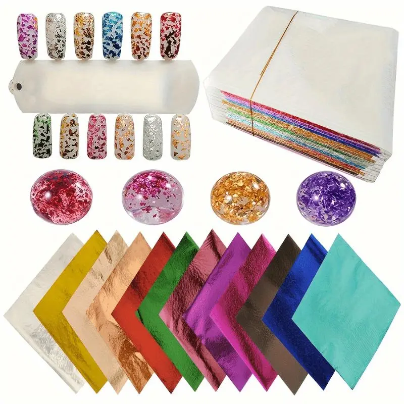 240 Pieces 12-Color Imitation Gold Foil Sheets for DIY Crafts Furniture Decoration & Gold Foil Handicrafts Versatile Uses in Crafts and Decor