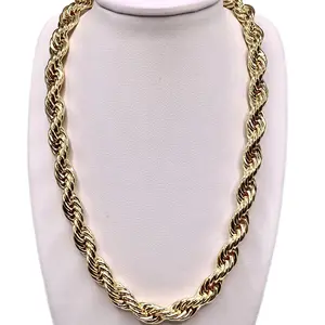 Rope Link Necklace 14k Yellow Gold Filled 24” long Chain Oro laminado cadena soga