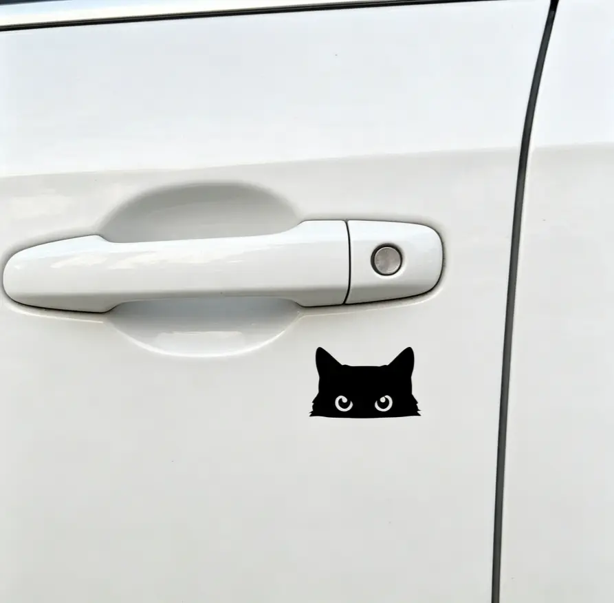 5pcs Funny Peeking Black Cat Automotive Bumper Sticker - Waterproof, Weather Resistant, BPA-Free Long-Lasting Vinyl Car Accessory for Exterior Decor, Cars Accessories, Laptop Window