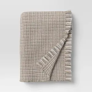 Woven Throw Blanket Cream/Neutral - Threshold Woven Throw Blanket Cream/Neutral - Threshold