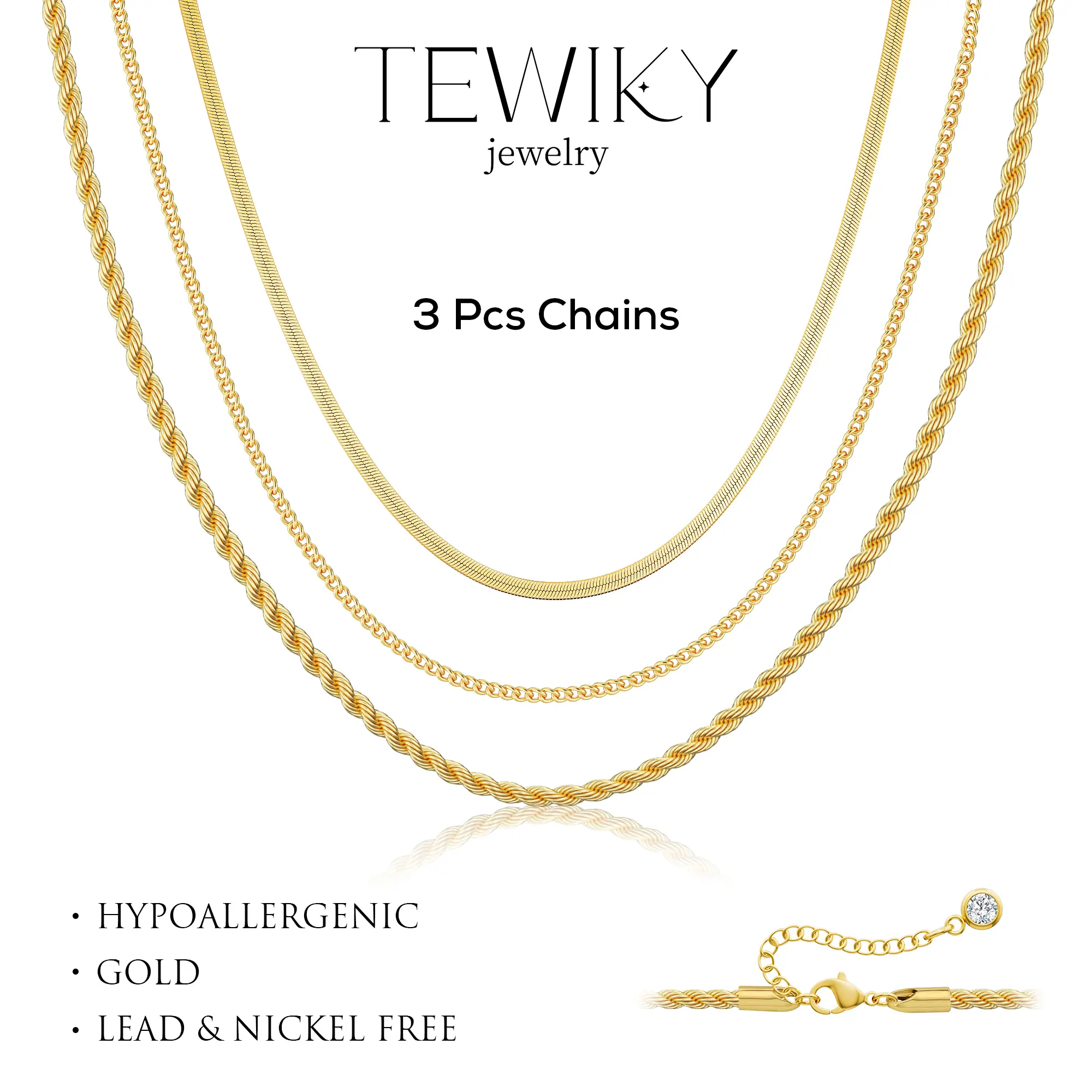 Greenish Spring Jewelry Minimalist Fashionable Necklaces Herringbone 3 Pcs for Women,Dainty Snake Chain Choker Necklaces Simple beautiful Jewelry Gift for Women,Valentine's Day Gift