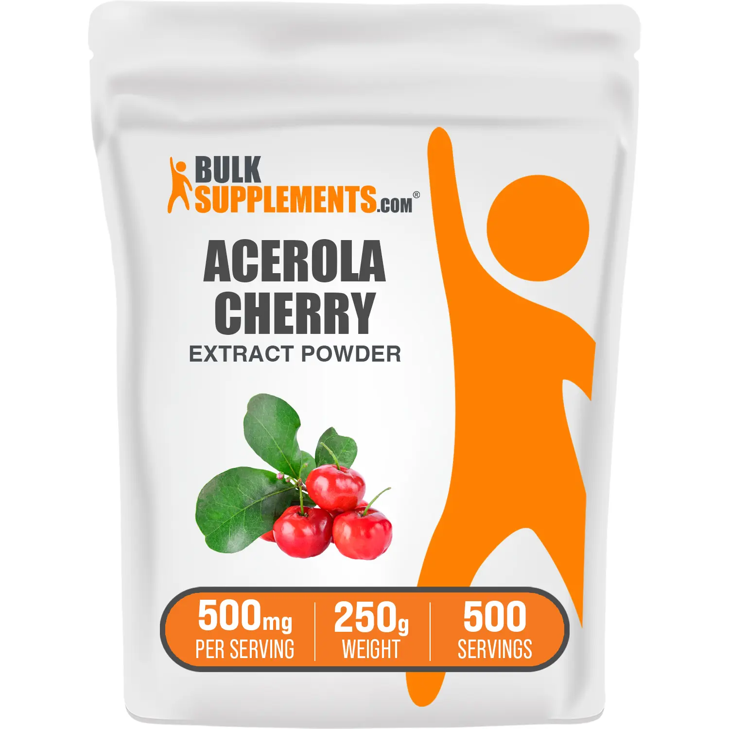BulkSupplements Acerola Cherry Extract Powder - Natural Vitamin Antioxidant Dietary Supplement - Immune Support, Healthy Skin - 250g, 500mg per Serving - Powder Mix Antioxidants Nutritional Supplement
