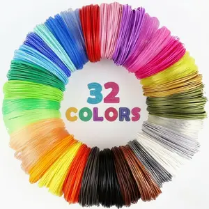 3D Pen PLA Filament Refills, 1.75mm Diameter, 32 Colors, 10ft Per Color, Total 320ft, for 3D Printing Supplies