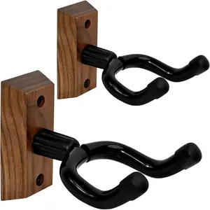 Wall Mounted Guitar Stand - Non Slip U-Shaped Suspension System, 2- Set for Safe Storage of  Guitar, Electric Guitar, Bass, and Six String Guitar