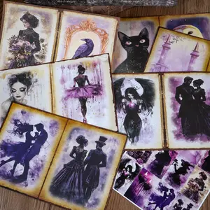 Gothic Style Scrapbook Paper Set, 12 Papers & 32, DIY Decorative Paper Set for Scrapbooking, Journaling, Gift Wrapping, Greeting Cards, Scrapbook Page