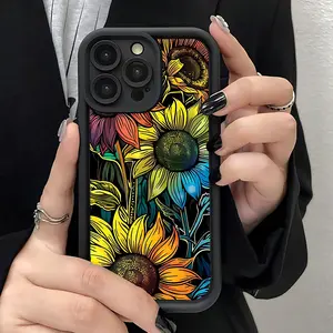 Vibrant Sunflower Design - Trendy And Sought-After Shock-Resistant - Anti-Fingerprint Full Coverage Thick Protective Soft Phone Case - Compatible with iPhone 17 E Air Pro ProMax iPhone16 15 14 Plus 13 12 Mini 11 X XS XR